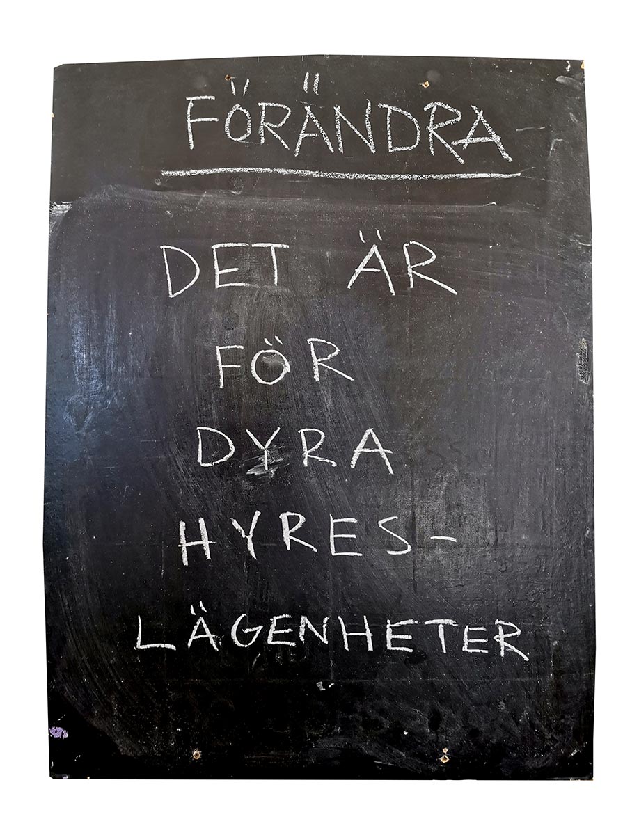 Textaffisch skapad utifrån samtal under affischdialog i Norra staden i Söderhamn 2022.